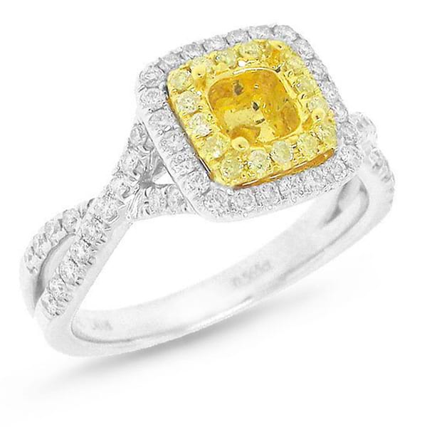0.56ct 14k Two-tone Gold Diamond Semi-mount Ring