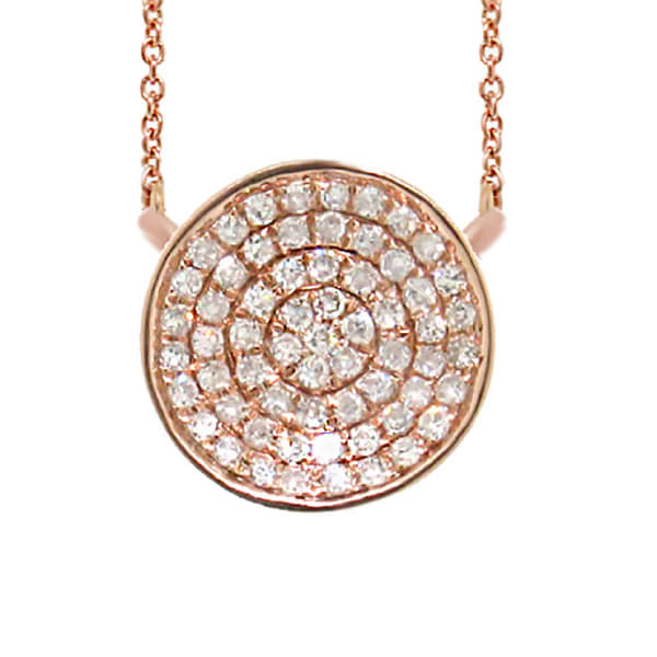 0.17ct 14k Rose Gold Diamond Pave Necklace