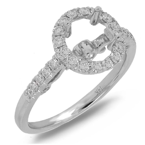 0.51ct 14k White Gold Diamond Semi-mount Ring