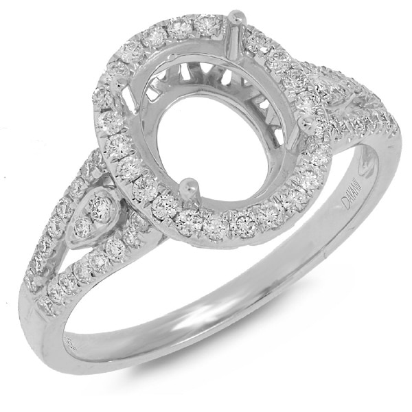 0.48ct 18k White Gold Diamond Semi-mount Ring