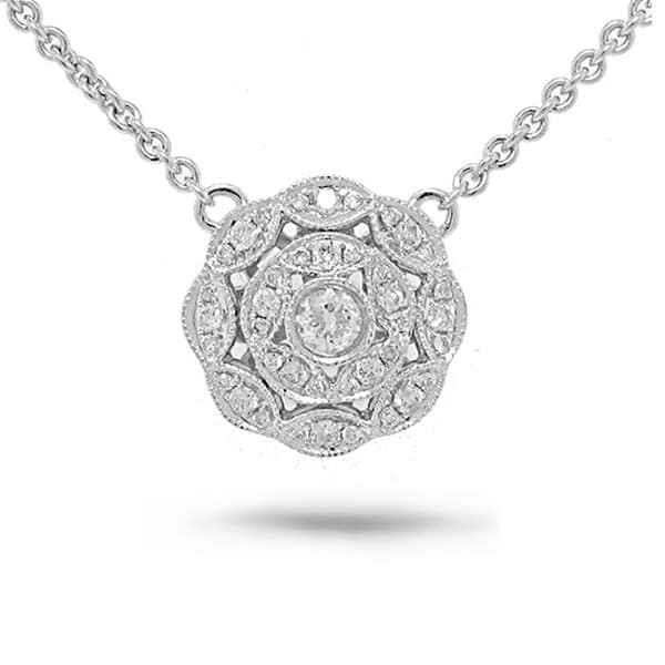0.38ct 14k White Gold Diamond Necklace