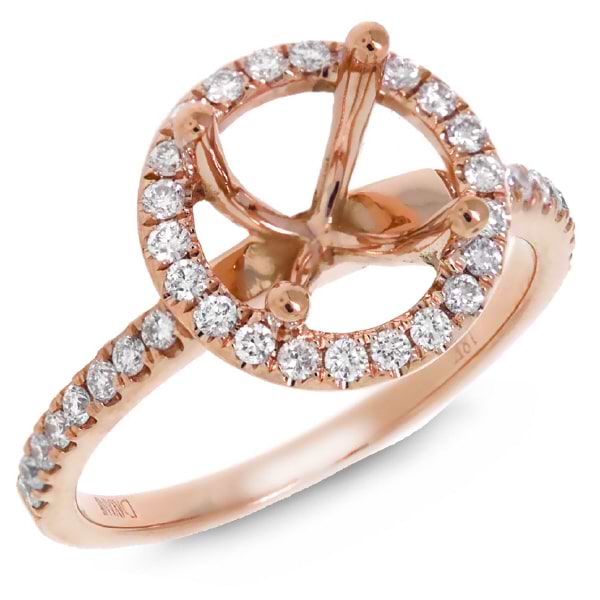 0.39ct 18k Rose Gold Diamond Semi-mount Ring
