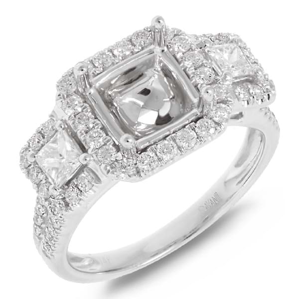 1.03ct 14k White Gold Diamond Semi-mount Ring