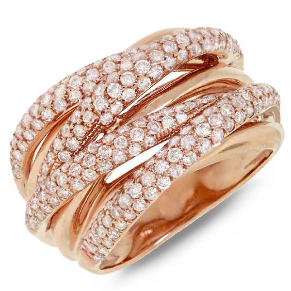 1.60ct 14k Rose Gold Rose Gold Diamond Bridge Ring