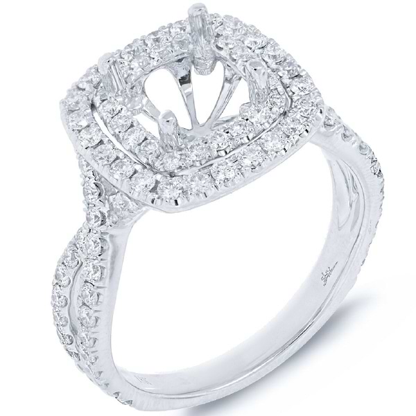 1.24ct 18k White Gold Diamond Semi-mount Ring