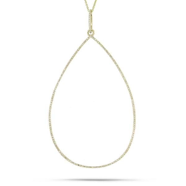0.44ct 14k Yellow Gold Diamond Pendant Necklace