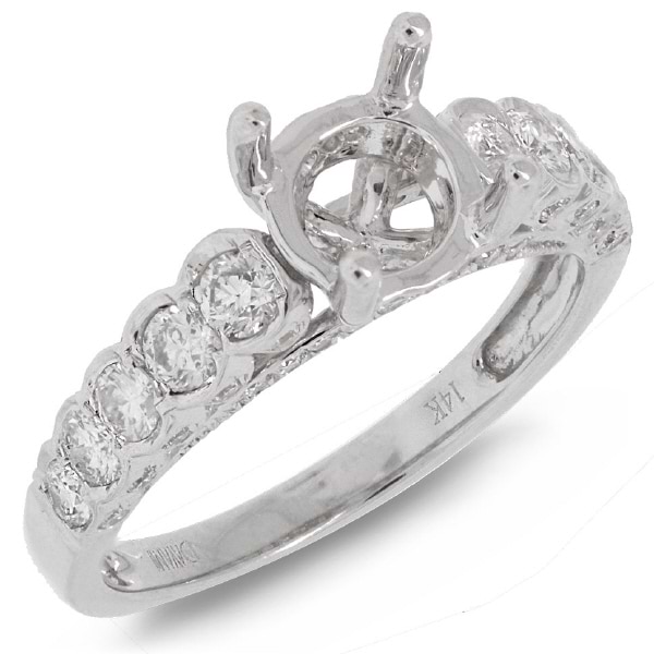0.77ct 14k White Gold Diamond Semi-mount Ring