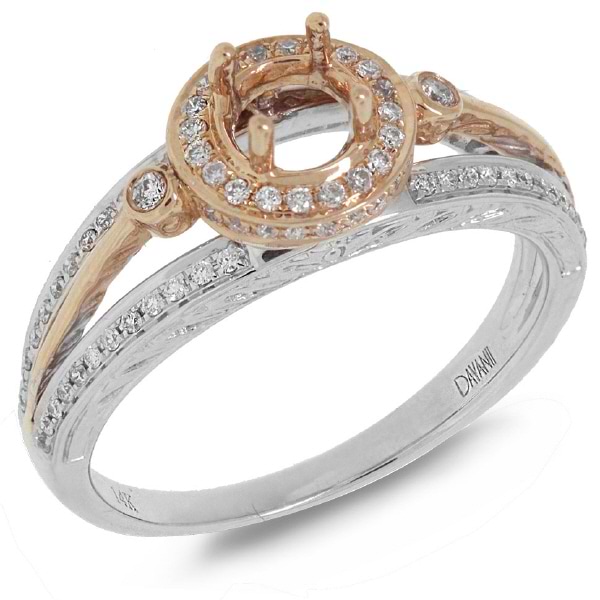 0.26ct 14k Two-tone Rose Gold Diamond Semi-mount Ring