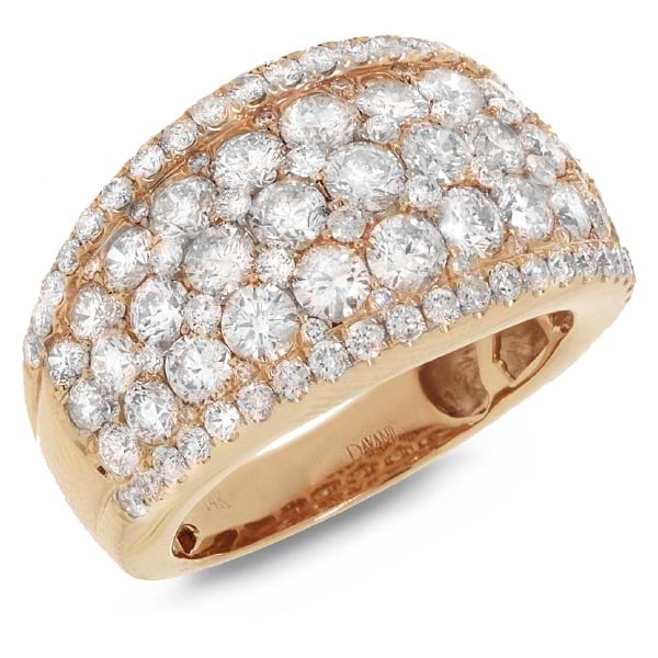 3.40ct 14k Rose Gold Diamond Lady's Ring