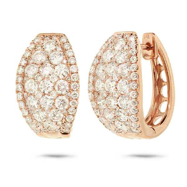 3.25ct 14k Rose Gold Diamond Earrings