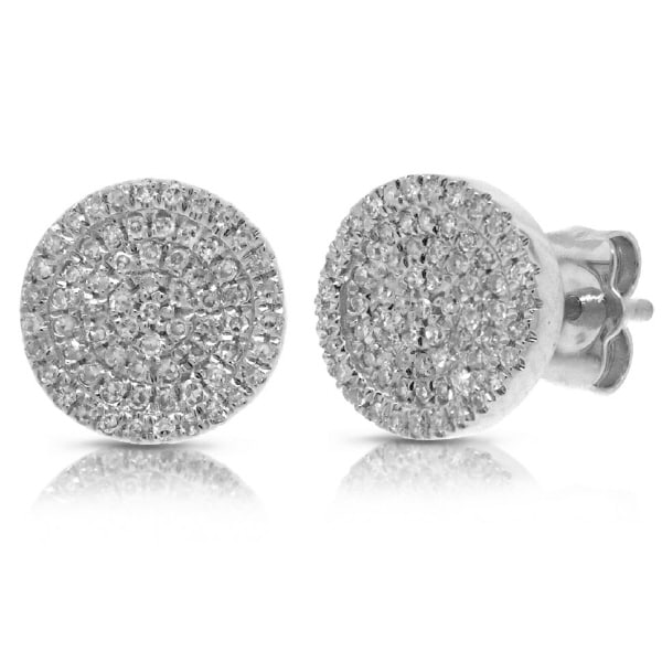0.31ct 14k White Gold Diamond Pave Circle Earrings