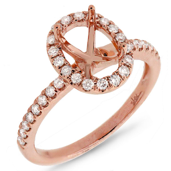 0.33ct 14k Rose Gold Diamond Semi-mount Ring