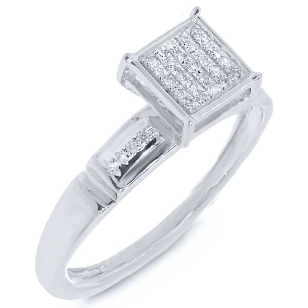 0.15ct 14k White Gold Diamond Pave Lady's Ring
