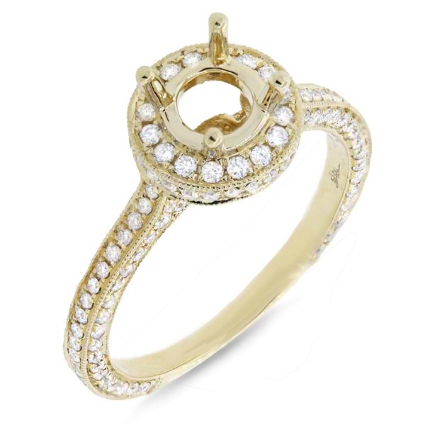 0.68ct 18k Yellow Gold Diamond Semi-mount Ring