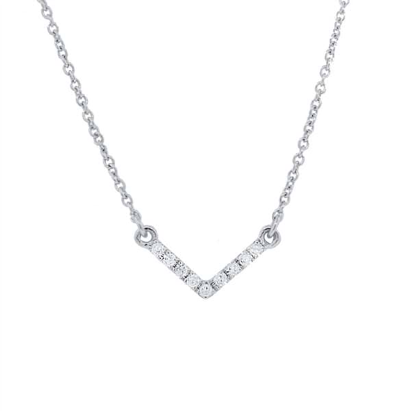 0.08ct 14k White Gold Diamond Necklace