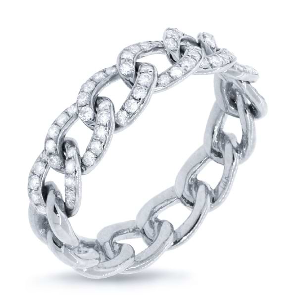 0.41ct 14k White Gold Diamond Chain Ring