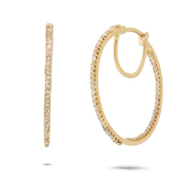 0.40ct 14k Rose Gold Diamond Hoop Earrings