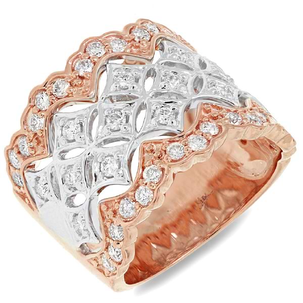 0.83ct 18k Two-tone Rose Gold Diamond Lady's Ring