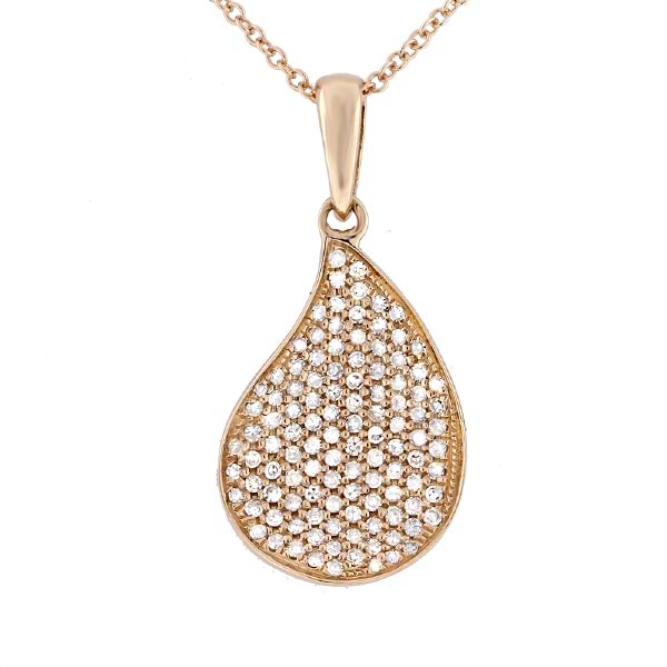 0.36ct 14k Yellow Gold Diamond Pave Pendant Necklace