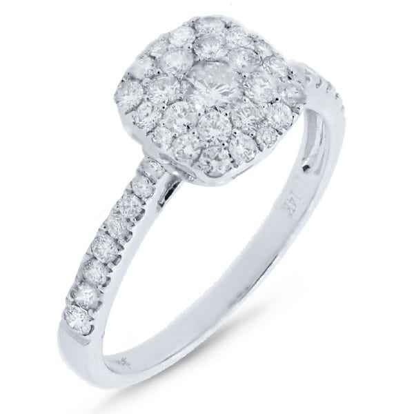 0.68ct 14k White Gold Diamond Cluster Lady's Ring