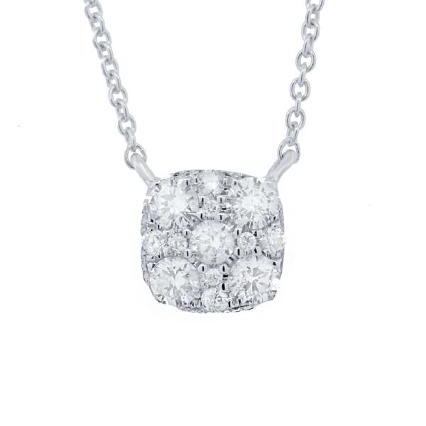 0.30ct 14k White Gold Diamond Cluster Necklace