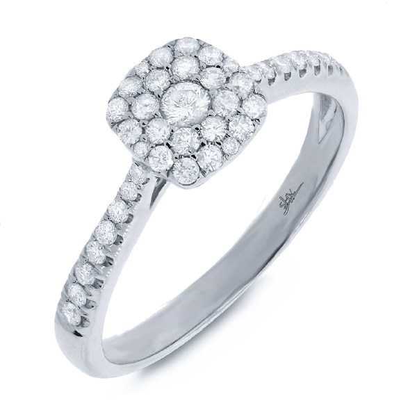 0.40ct 14k White Gold Diamond Cluster Lady's Ring