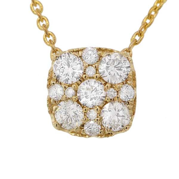 0.30ct 14k Yellow Gold Diamond Cluster Necklace