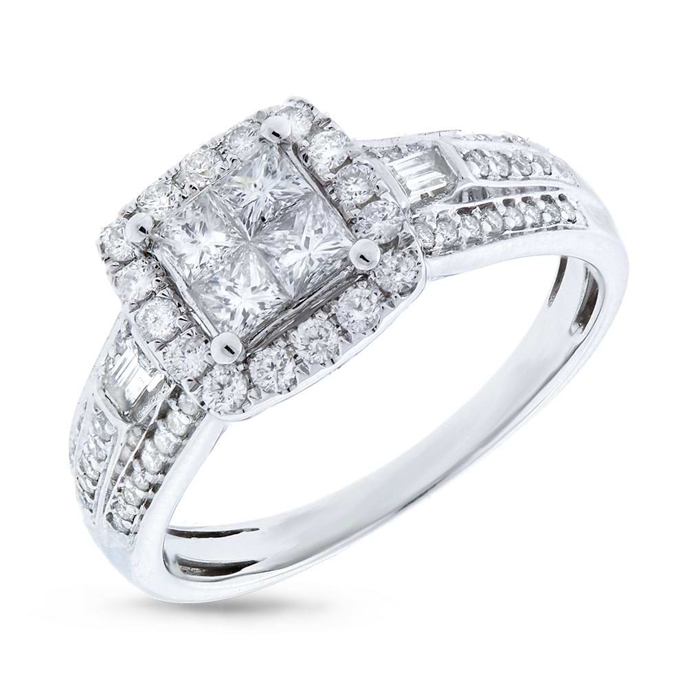 0.84ct 14k White Gold Diamond Invisible Lady's Ring