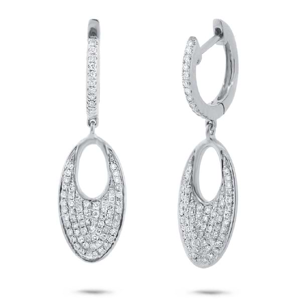 0.43ct 14k White Gold Diamond Pave Earrings