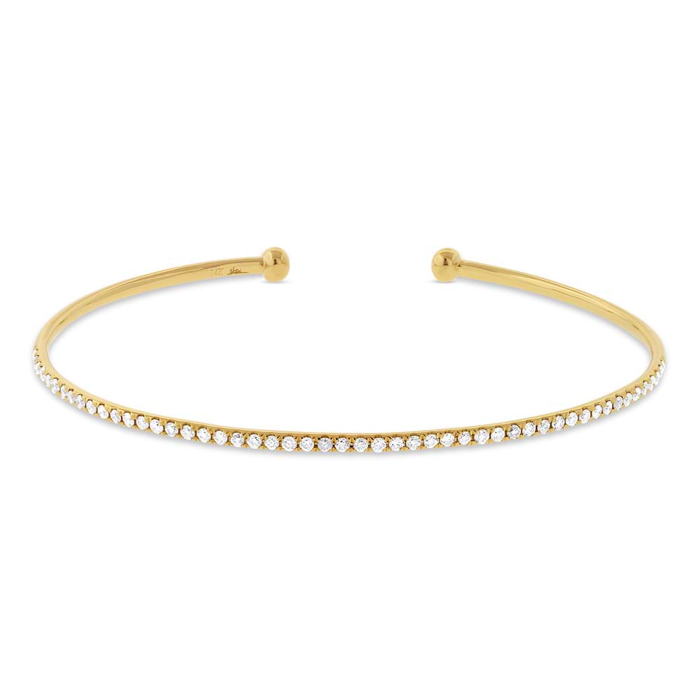 0.53ct 14k Yellow Gold Diamond Bangle Bracelet