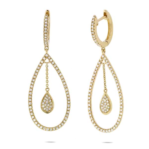 0.53ct 14k Yellow Gold Diamond Earrings