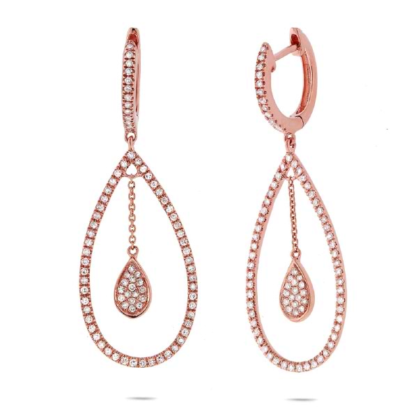 0.53ct 14k Rose Gold Diamond Earrings