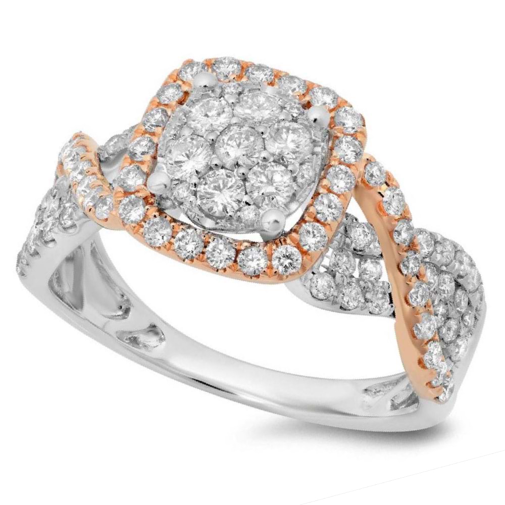 0.99ct 14k Two-tone Rose Gold Diamond Lady's Ring