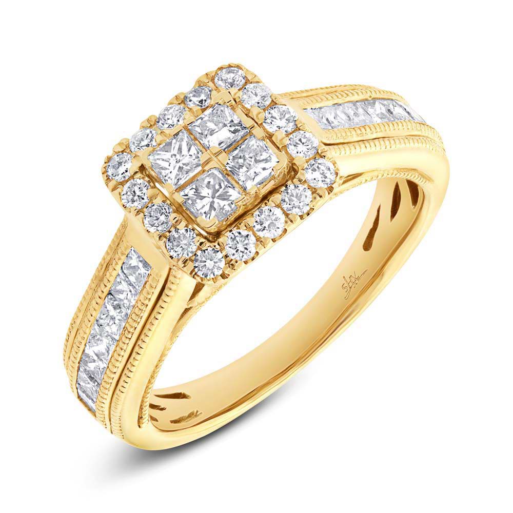 1.03ct 14k Yellow Gold Diamond Invisible Lady's Ring