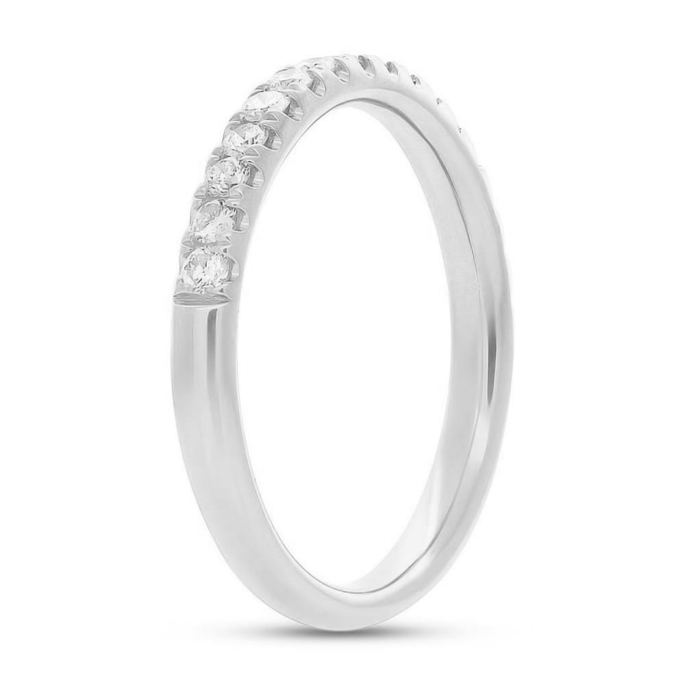 Diamond Accented Half Eternity Wedding Band 14k White Gold (0.40ct)