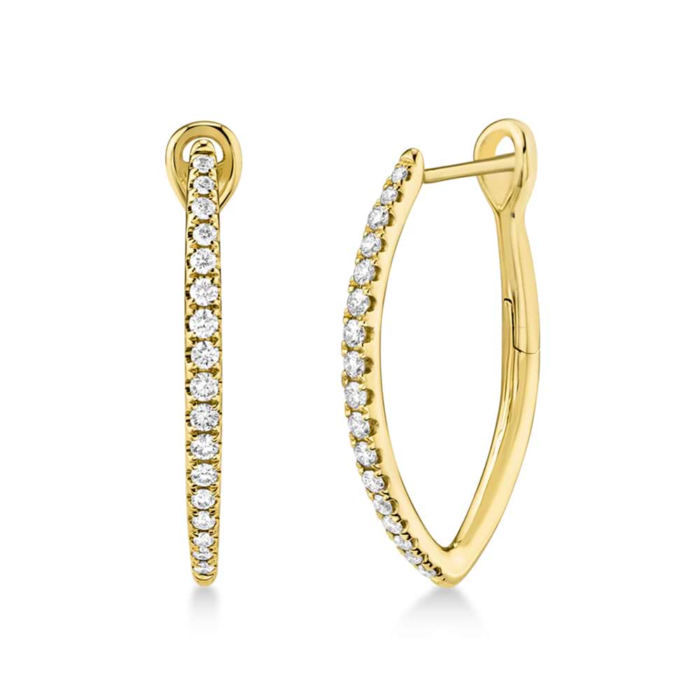 Diamond Accented Hoop Earrings 14k Yellow Gold (0.35ct)