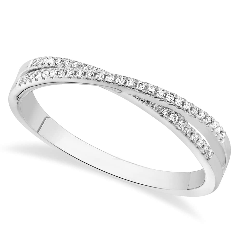 Diamond Criss-Cross Ring 14k White Gold (0.09ct)