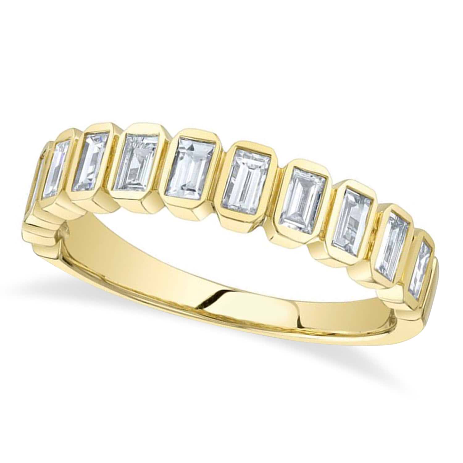 Diamond Baguette Wedding Band Ring 14K Yellow Gold (0.78ct)