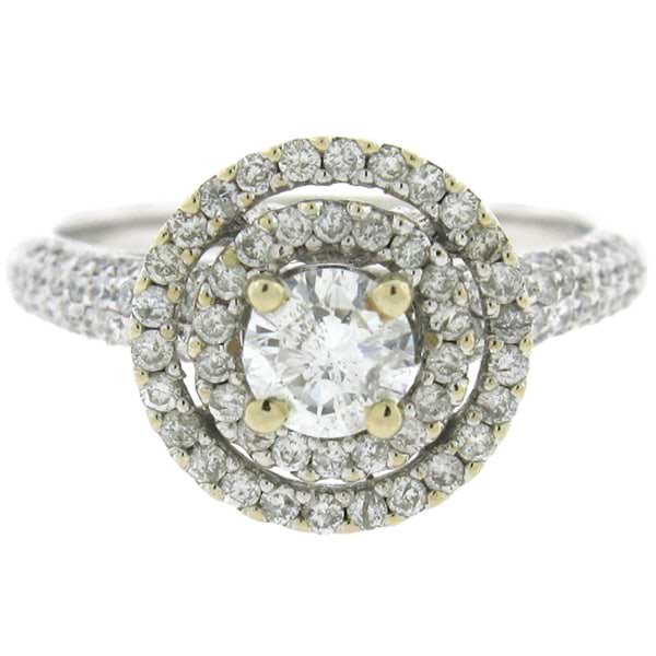 1.35ct 14k White Gold Round Brilliant Diamond Engagement Ring