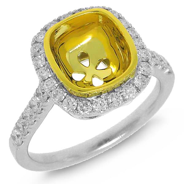 0.60ct 14k Two-tone Gold Diamond Semi-mount Ring
