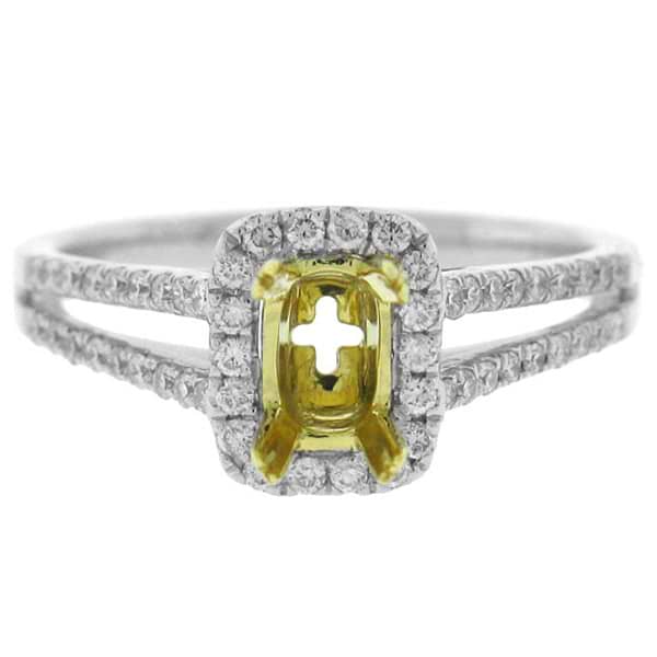 0.36ct 14k Two-tone Gold Diamond Semi-mount Ring