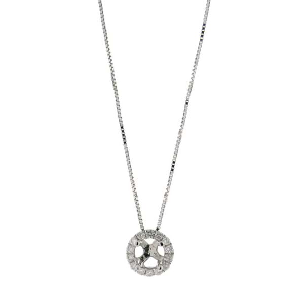0.11ct 14k White Gold Diamond Semi-mount Pendant Necklace
