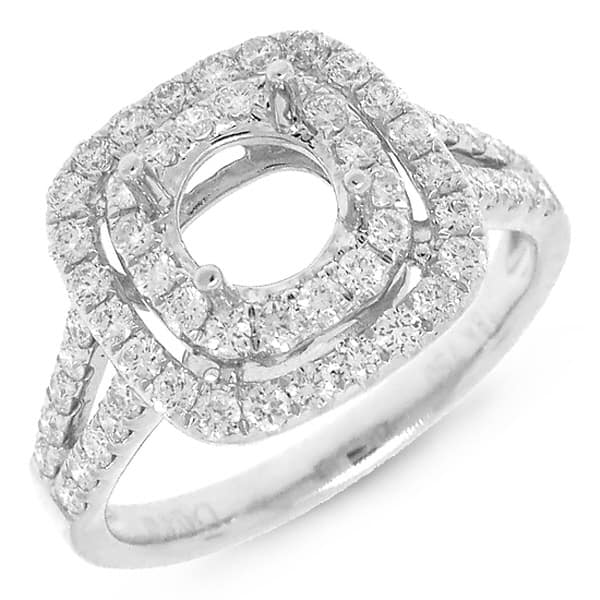 0.90ct 18k White Gold Diamond Semi-mount Ring