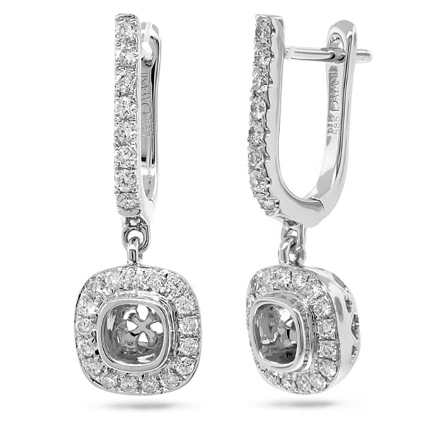 0.43ct 14k White Gold Diamond Semi-mount Earrings