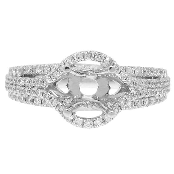 0.52ct 18k White Gold Diamond Semi-mount Ring