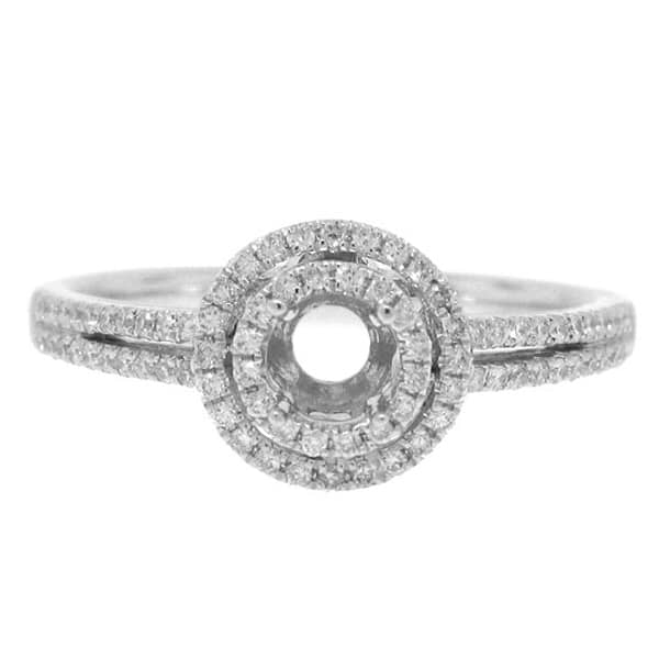 0.27ct 14k White Gold Diamond Semi-mount Ring
