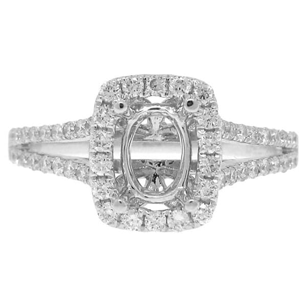 0.49ct 18k White Gold Diamond Semi-mount Ring
