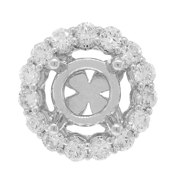 0.60ct 18k White Gold Diamond Semi-mount Pendant Necklace