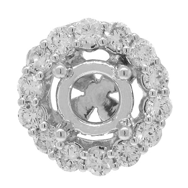 0.45ct 18k White Gold Diamond Semi-mount Pendant Necklace