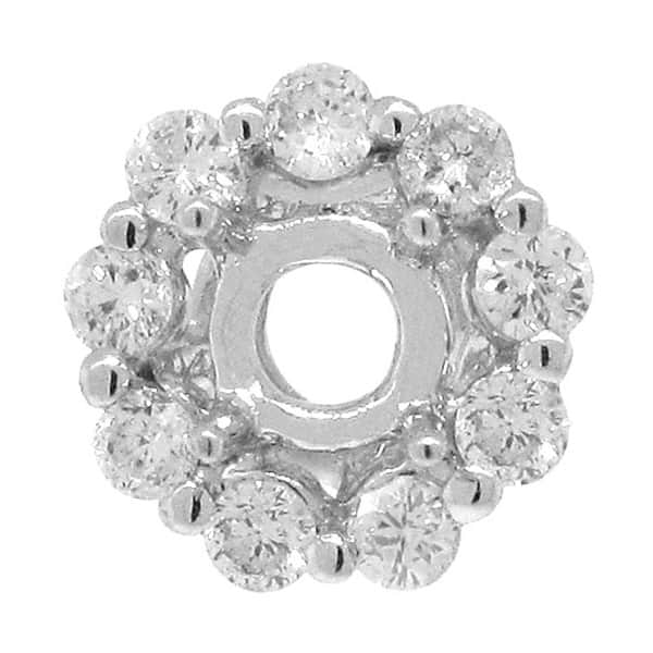 0.21ct 18k White Gold Diamond Semi-mount Pendant Necklace
